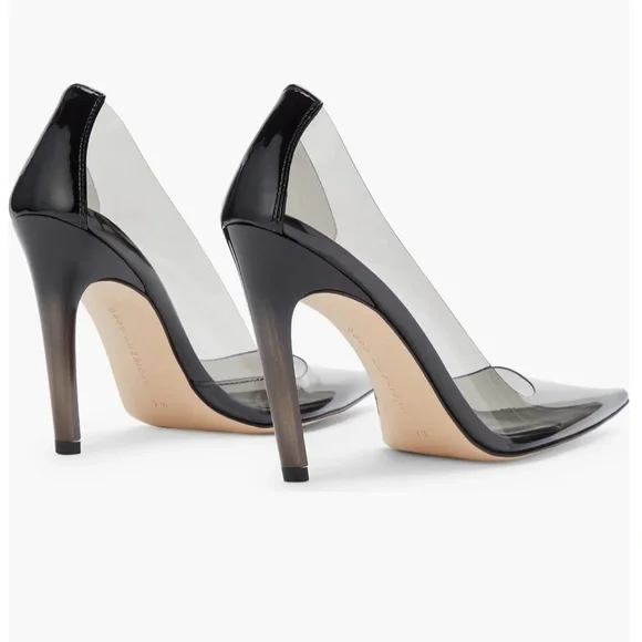 Good American Black Cinderella Clear Pump NIB Work Business Sexy Heels 11.5 - Picture 2 of 6